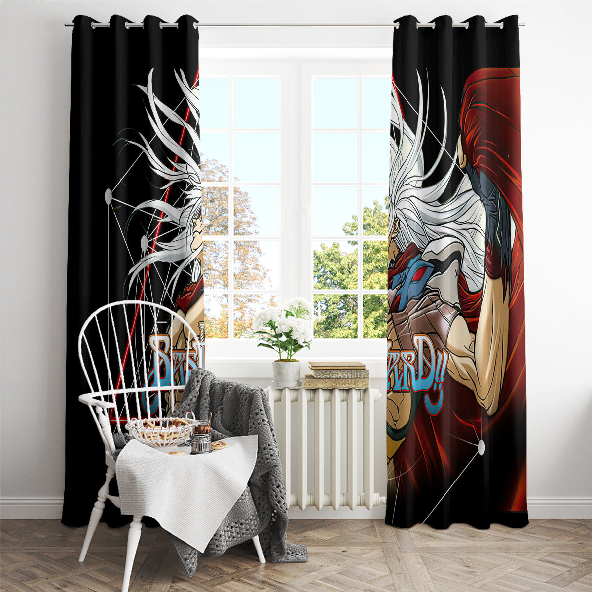 Dark Schneider Basrard Window Curtain Anime Style