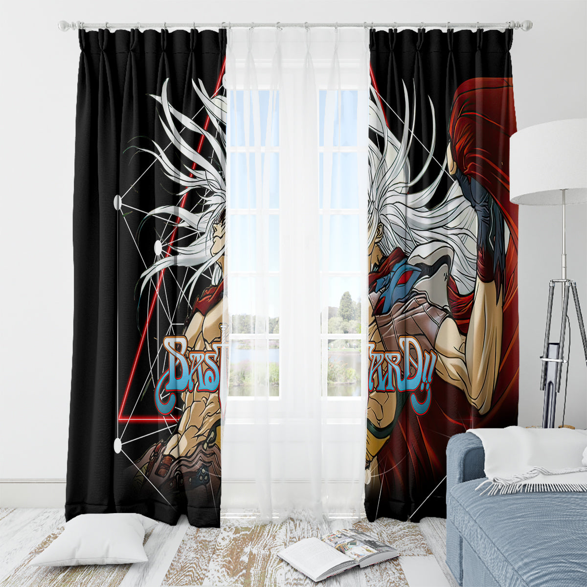 Dark Schneider Basrard Window Curtain Anime Style