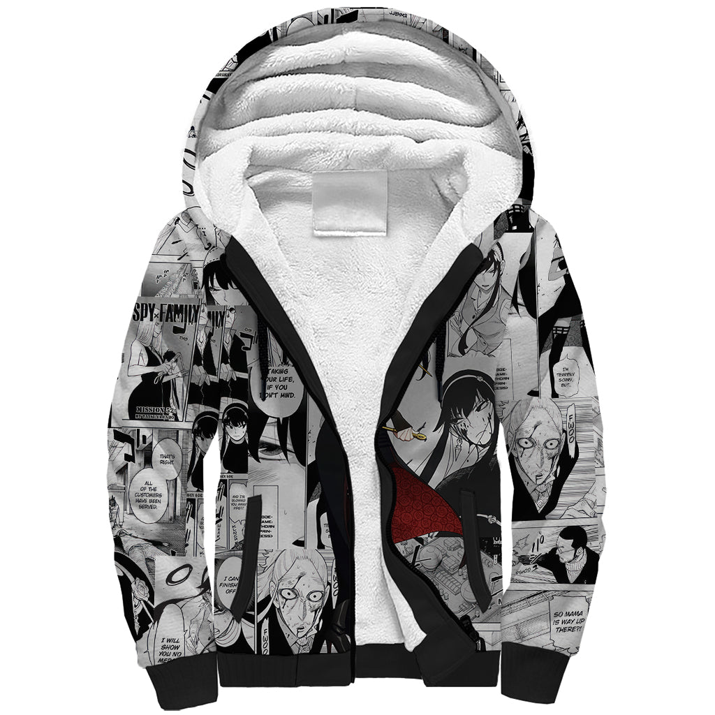 Yor Forger Spy X Family Sherpa Hoodie Manga Mix Anime Style