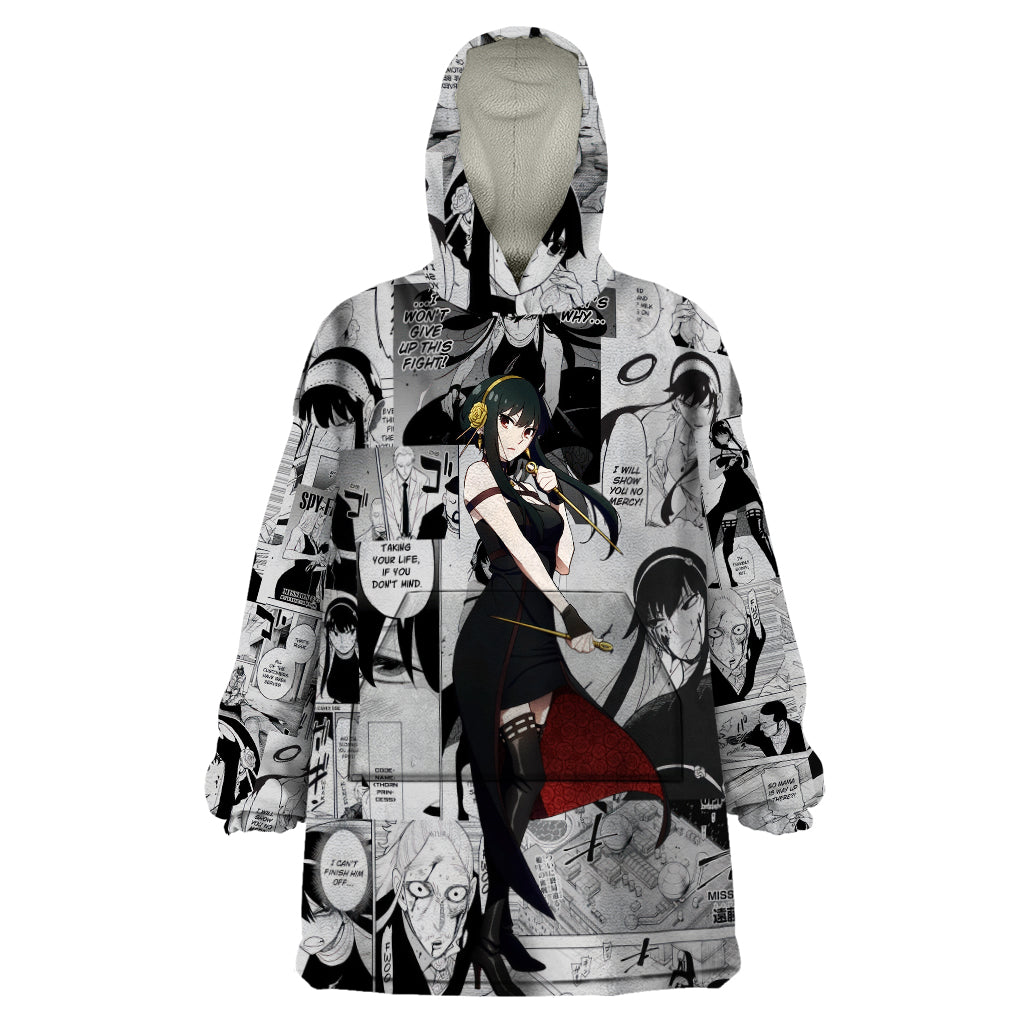 Yor Forger Spy X Family Wearable Blanket Hoodie Manga Mix Anime Style