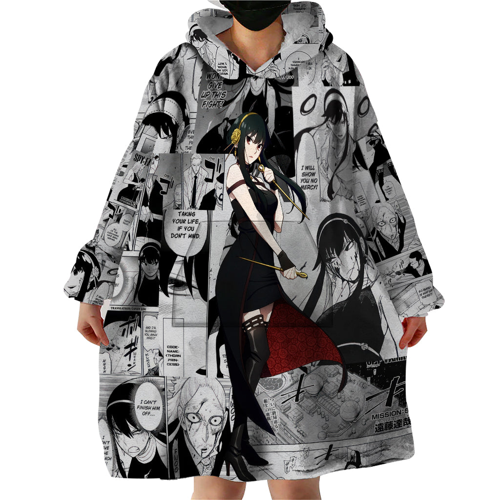 Yor Forger Spy X Family Wearable Blanket Hoodie Manga Mix Anime Style