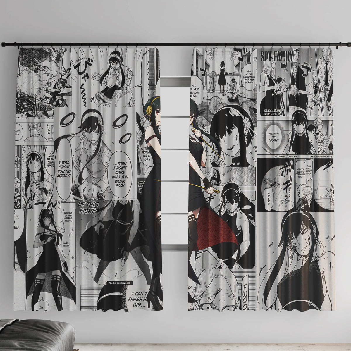 Yor Forger Spy X Family Window Curtain Manga Mix Anime Style