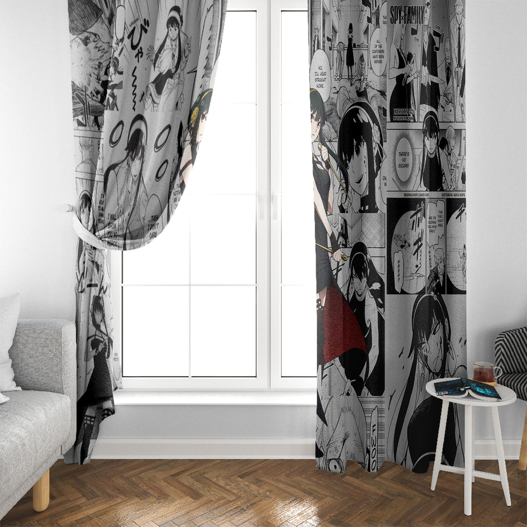 Yor Forger Spy X Family Window Curtain Manga Mix Anime Style