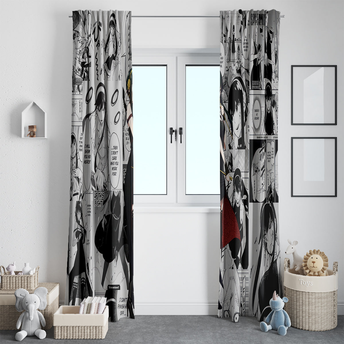 Yor Forger Spy X Family Window Curtain Manga Mix Anime Style