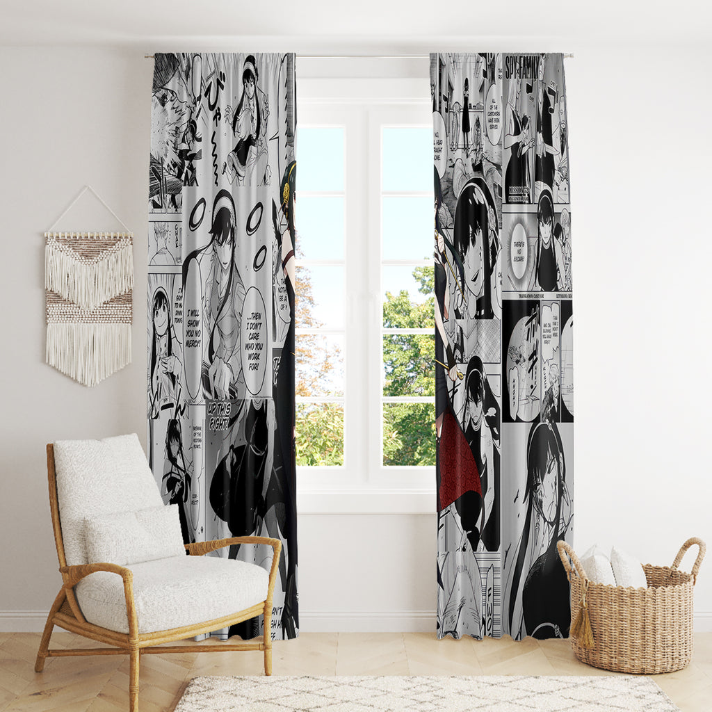 Yor Forger Spy X Family Window Curtain Manga Mix Anime Style