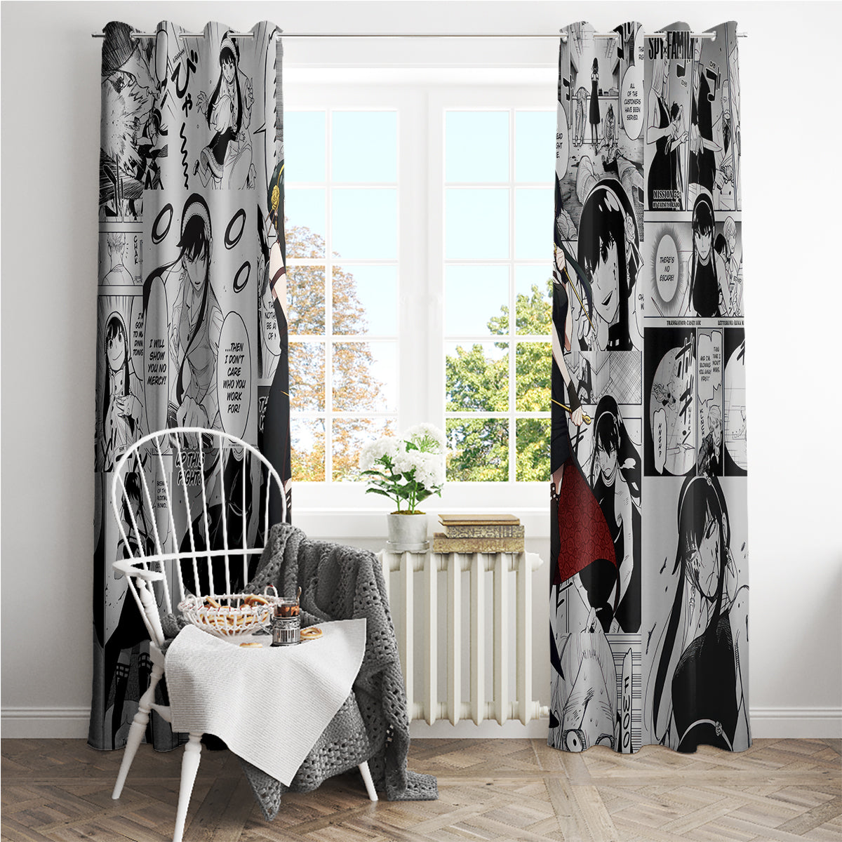 Yor Forger Spy X Family Window Curtain Manga Mix Anime Style