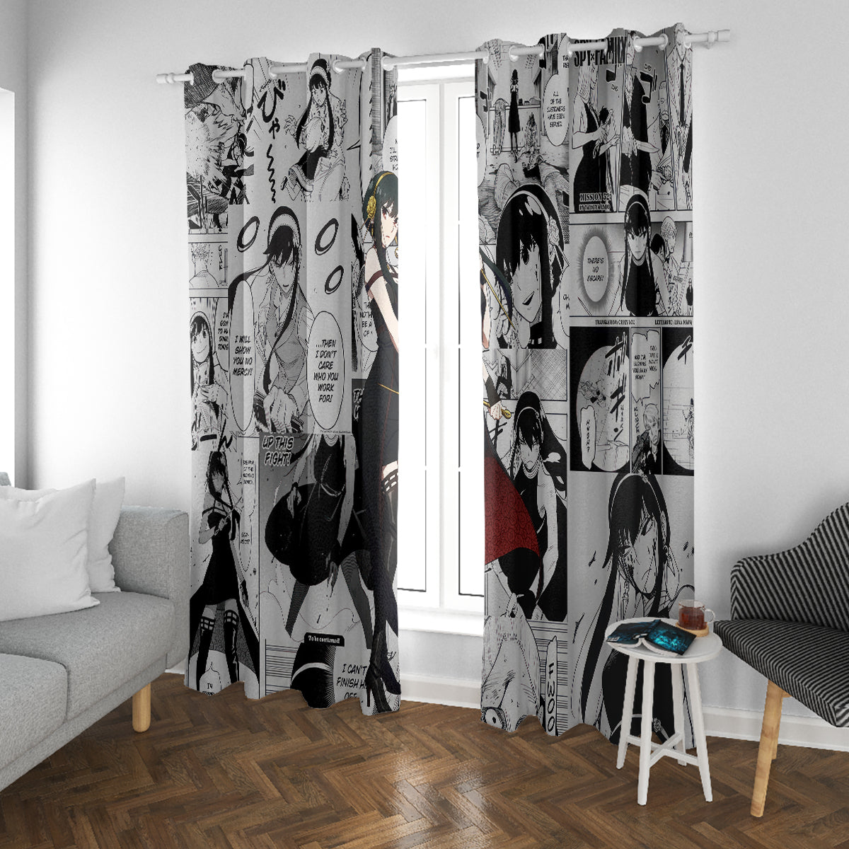 Yor Forger Spy X Family Window Curtain Manga Mix Anime Style