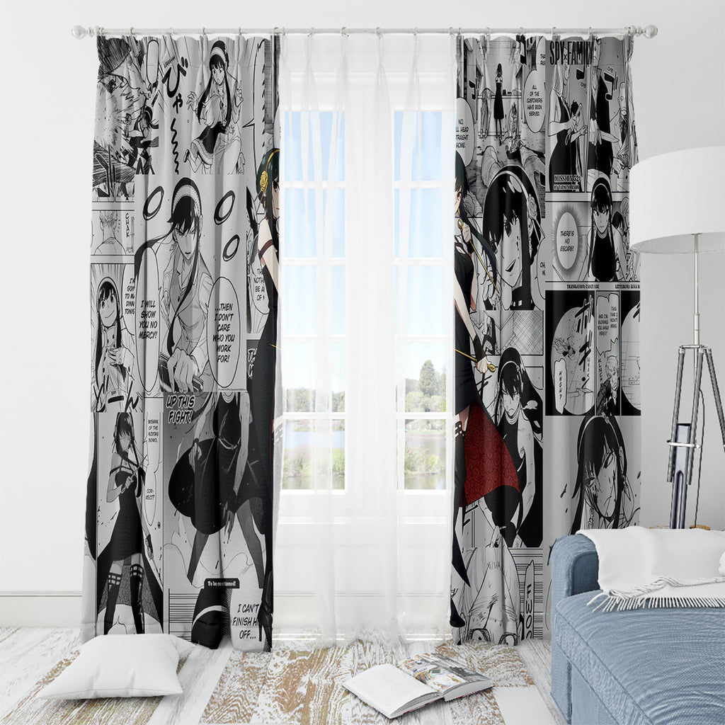 Yor Forger Spy X Family Window Curtain Manga Mix Anime Style