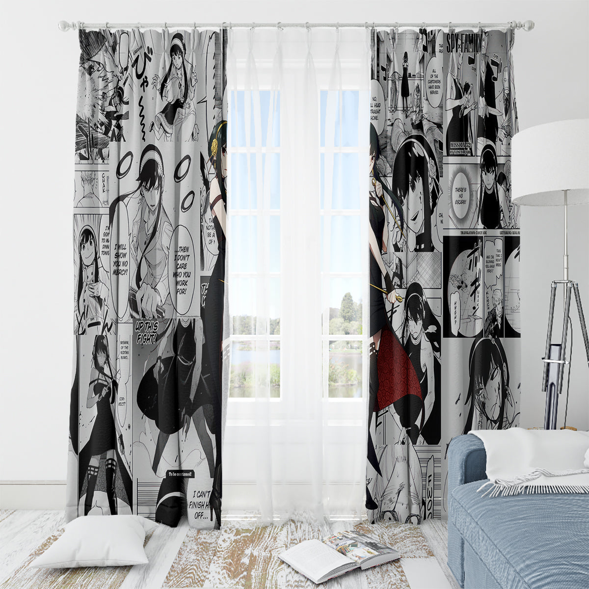 Yor Forger Spy X Family Window Curtain Manga Mix Anime Style