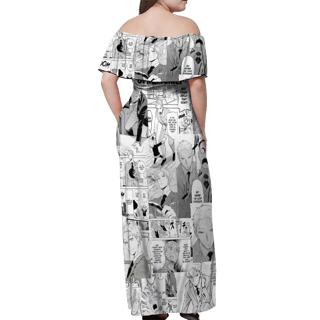 Loid Forger Spy X Family Off Shoulder Maxi Dress Manga Mix Anime Style