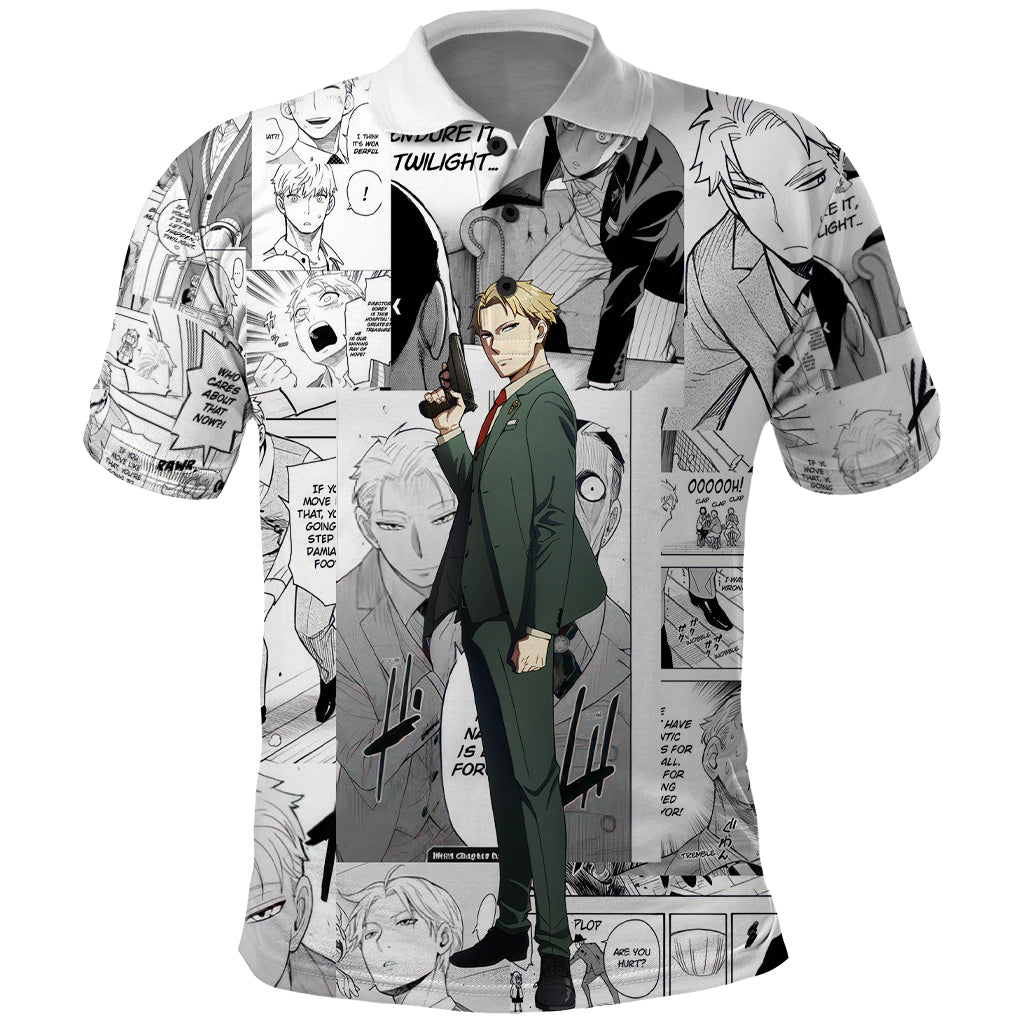 Loid Forger Spy X Family Polo Shirt Manga Mix Anime Style
