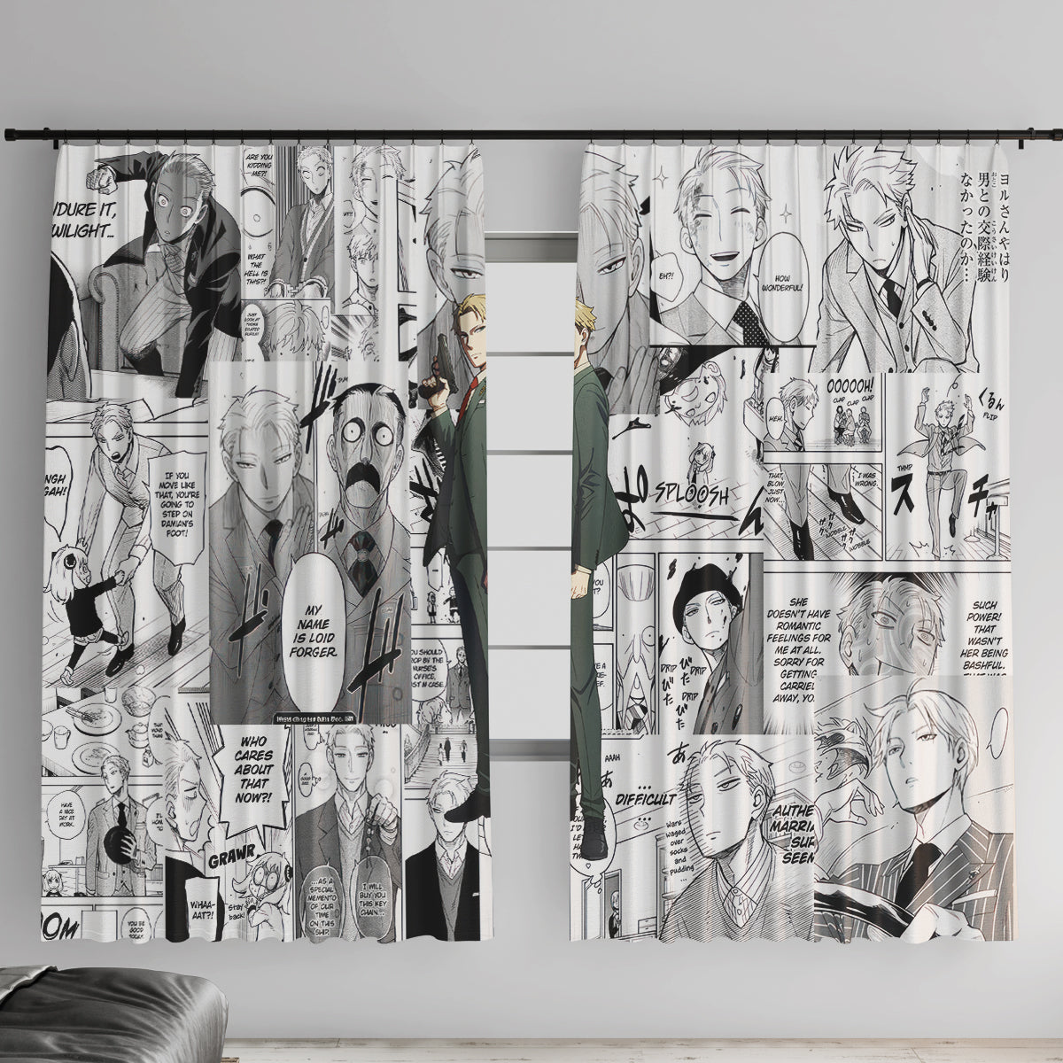 Loid Forger Spy X Family Window Curtain Manga Mix Anime Style