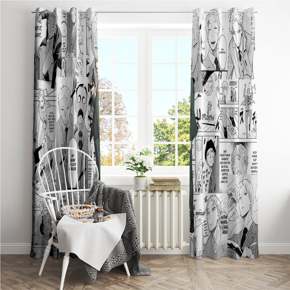 Loid Forger Spy X Family Window Curtain Manga Mix Anime Style
