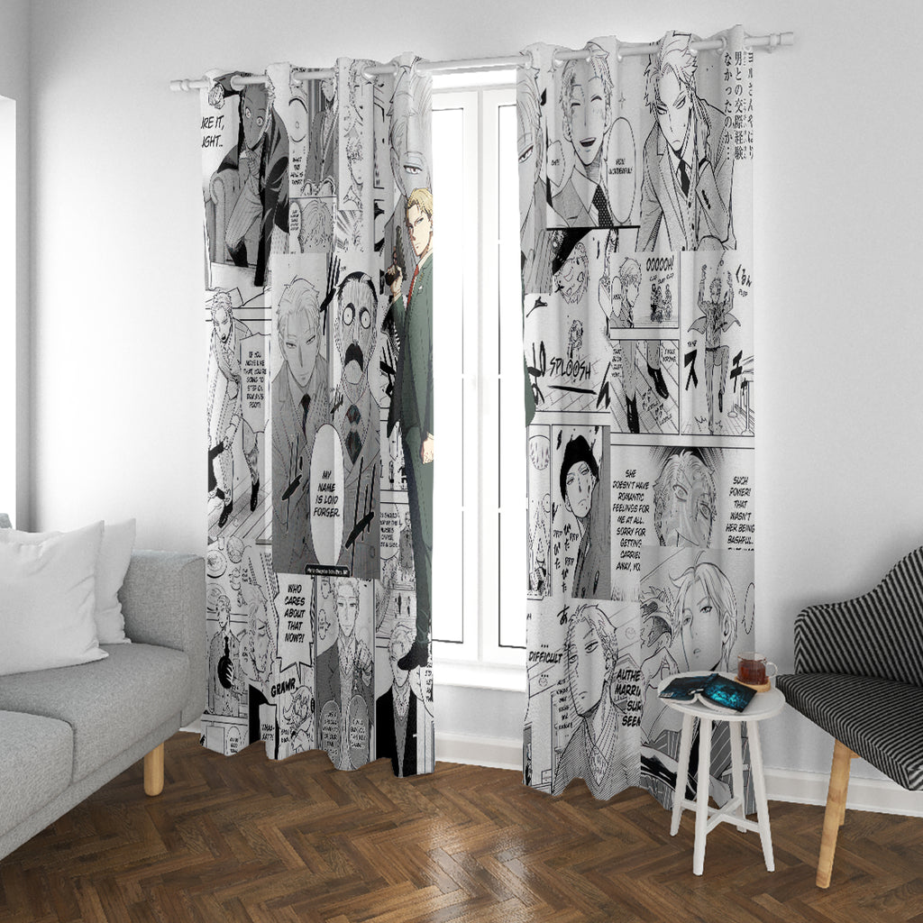 Loid Forger Spy X Family Window Curtain Manga Mix Anime Style