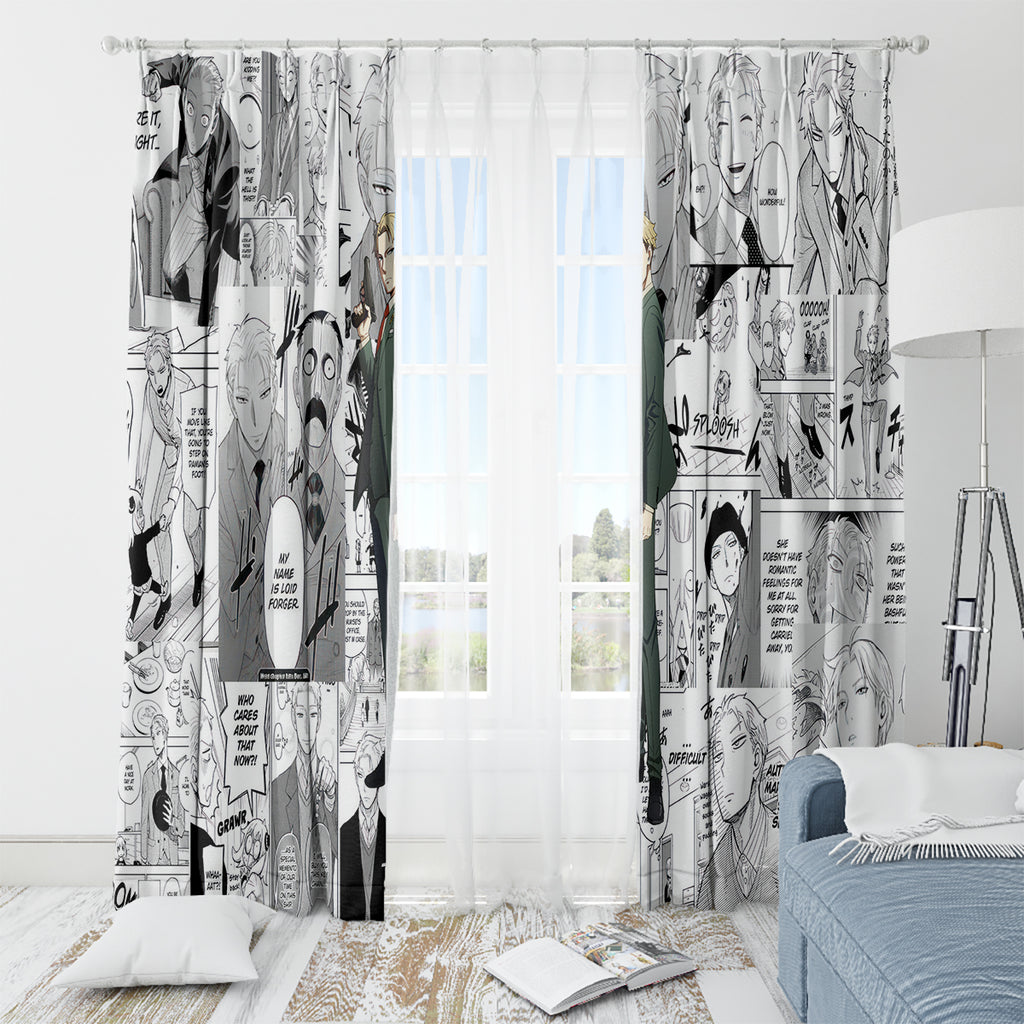 Loid Forger Spy X Family Window Curtain Manga Mix Anime Style
