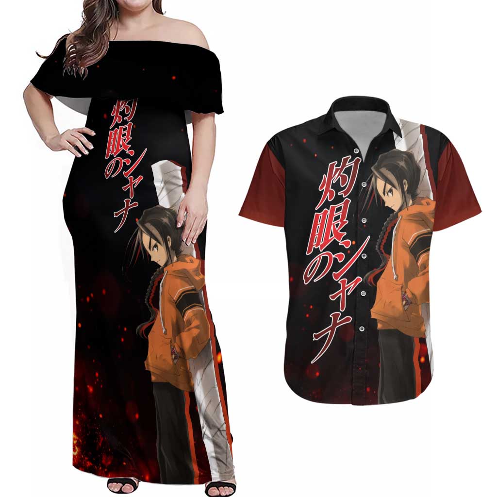 Khamsin Nbh'w - Shakugan no Shana Couples Matching Off Shoulder Maxi Dress and Hawaiian Shirt Anime Style