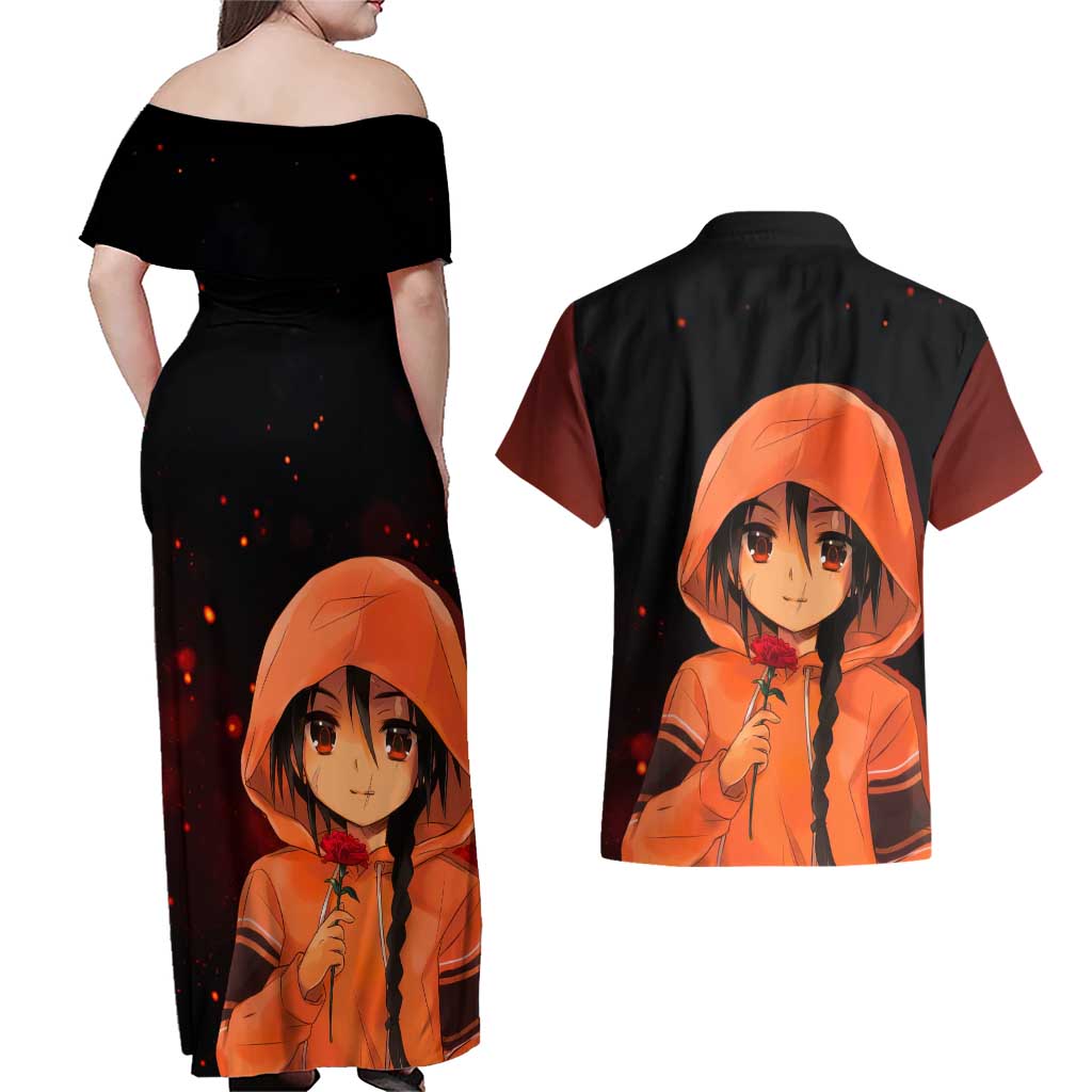 Khamsin Nbh'w - Shakugan no Shana Couples Matching Off Shoulder Maxi Dress and Hawaiian Shirt Anime Style