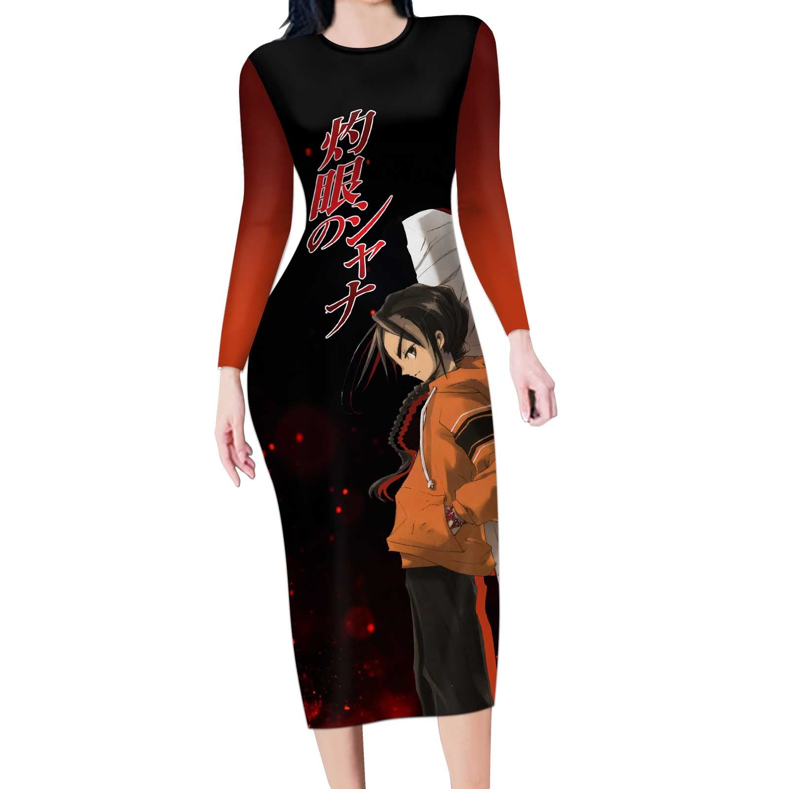 Khamsin Nbh'w - Shakugan no Shana Long Sleeve Bodycon Dress Anime Style