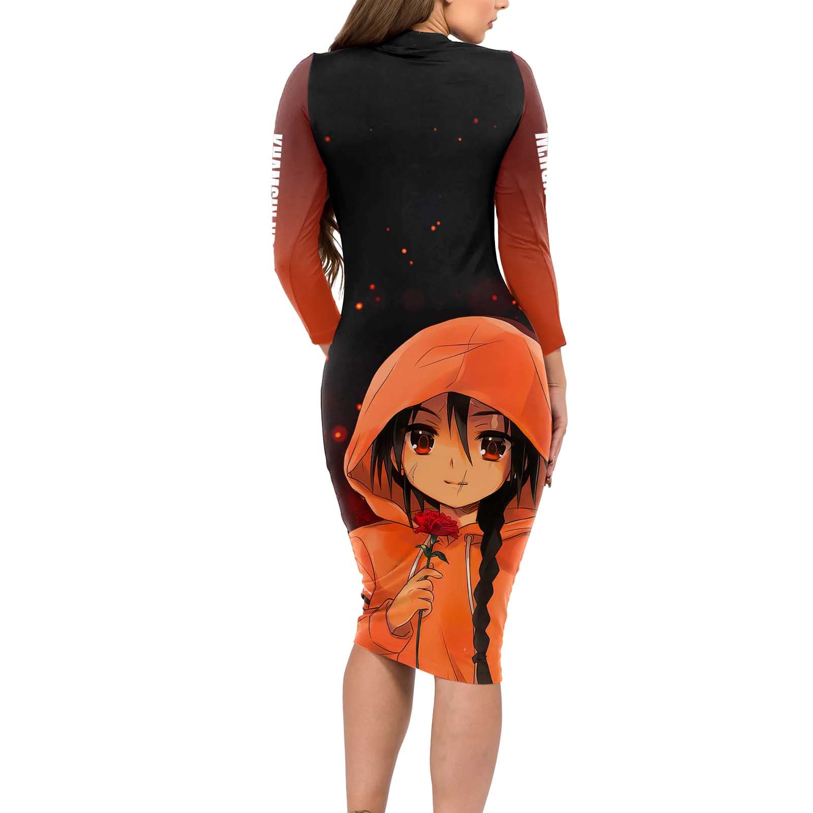 Khamsin Nbh'w - Shakugan no Shana Long Sleeve Bodycon Dress Anime Style