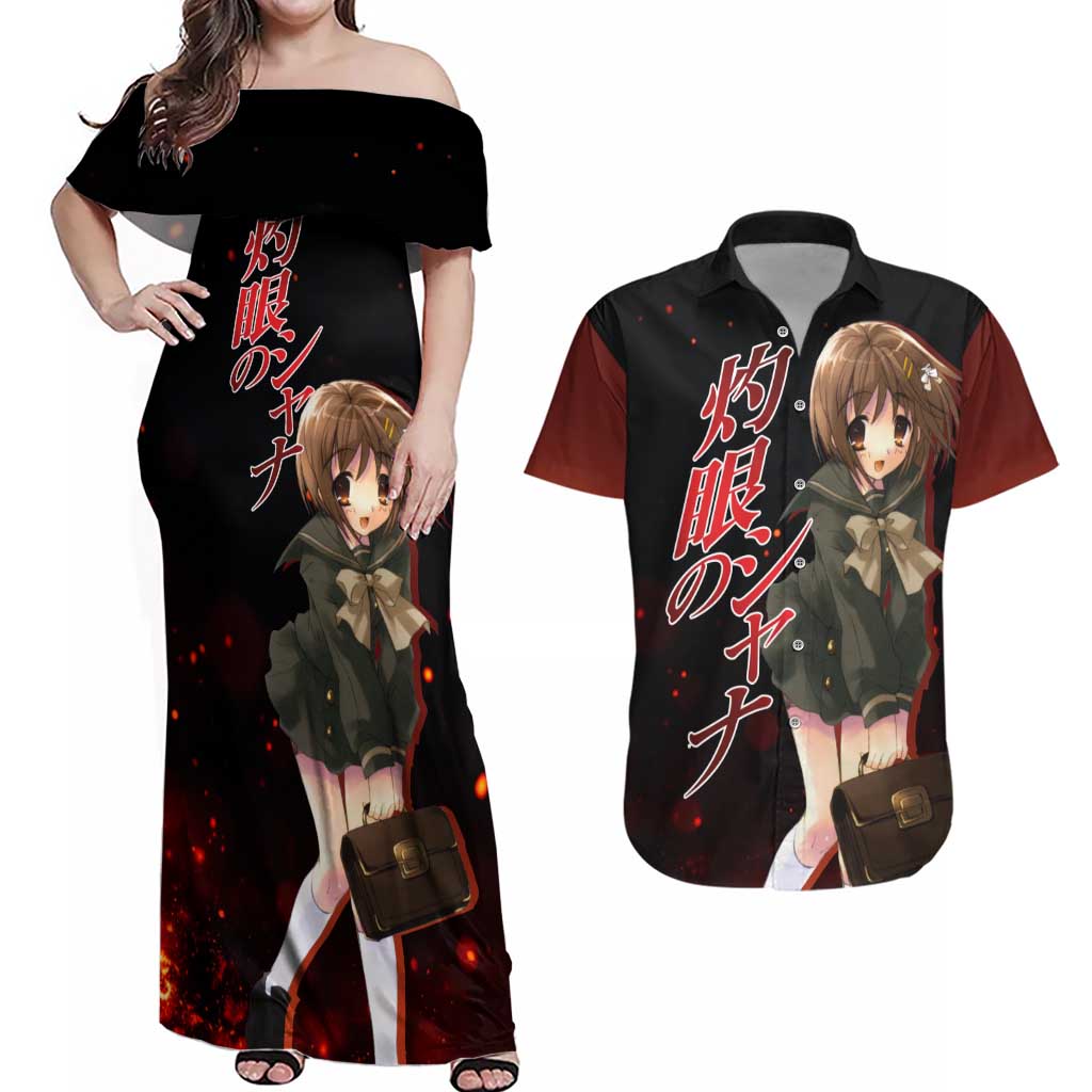 Kazumi Yoshida - Shakugan no Shana Couples Matching Off Shoulder Maxi Dress and Hawaiian Shirt Anime Style