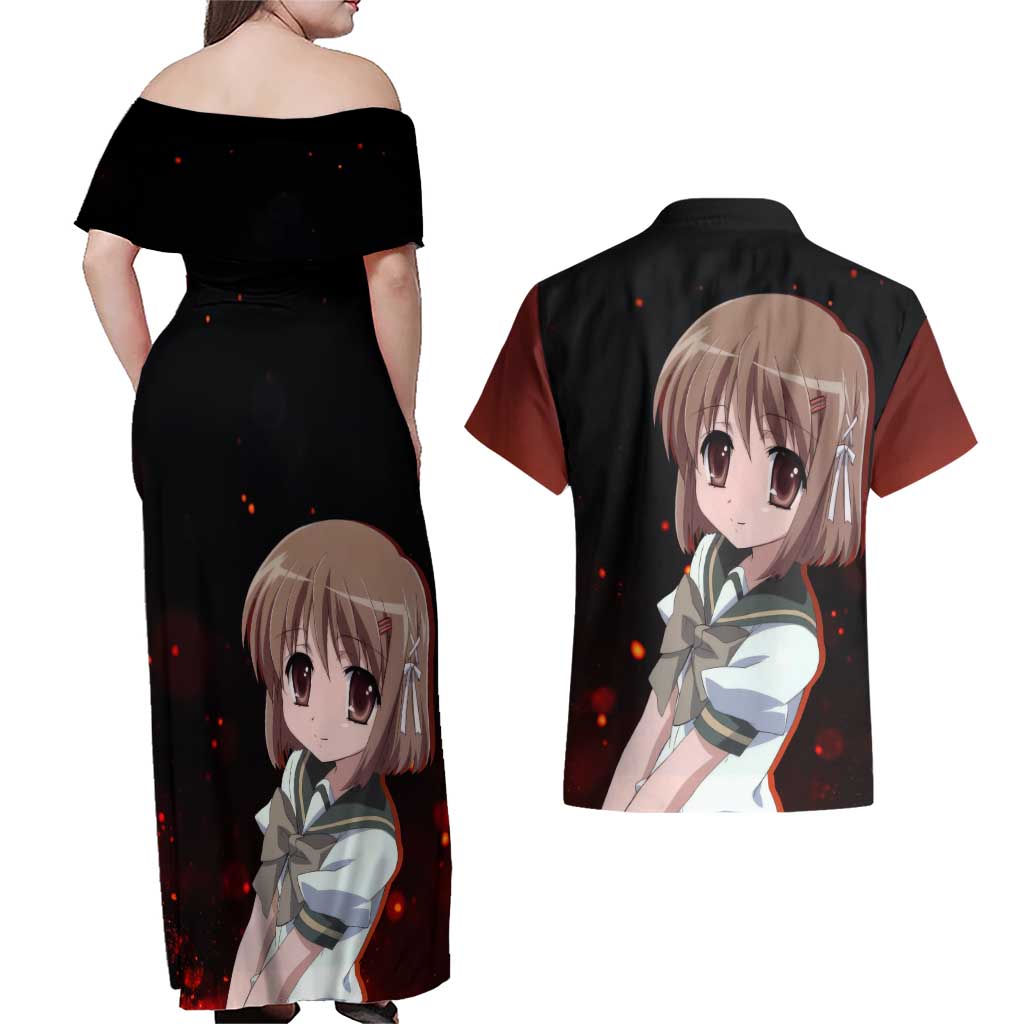 Kazumi Yoshida - Shakugan no Shana Couples Matching Off Shoulder Maxi Dress and Hawaiian Shirt Anime Style