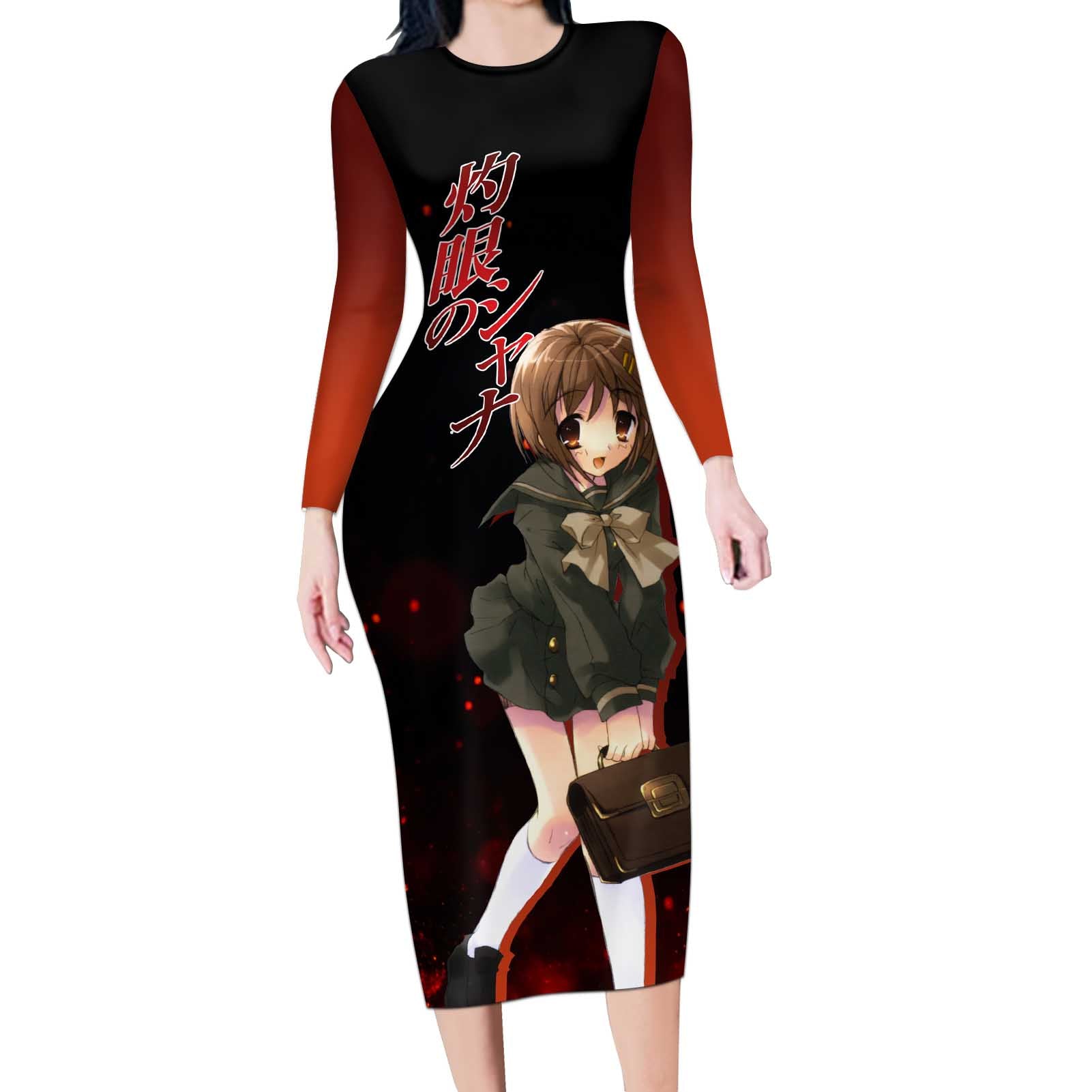 Kazumi Yoshida - Shakugan no Shana Long Sleeve Bodycon Dress Anime Style