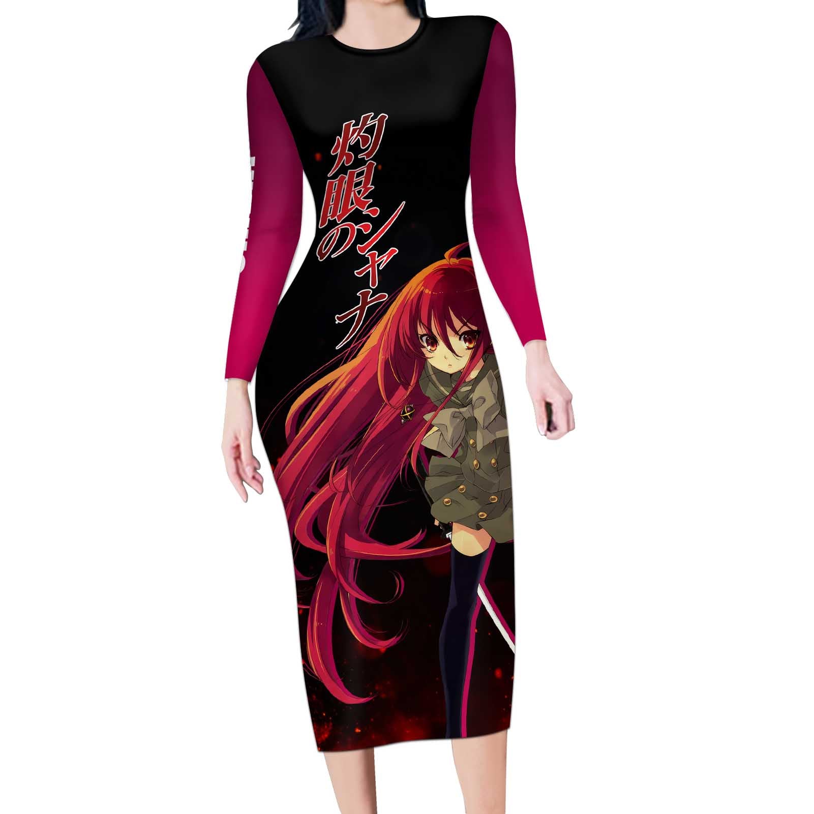 Shana - Shakugan no Shana Long Sleeve Bodycon Dress Anime Style