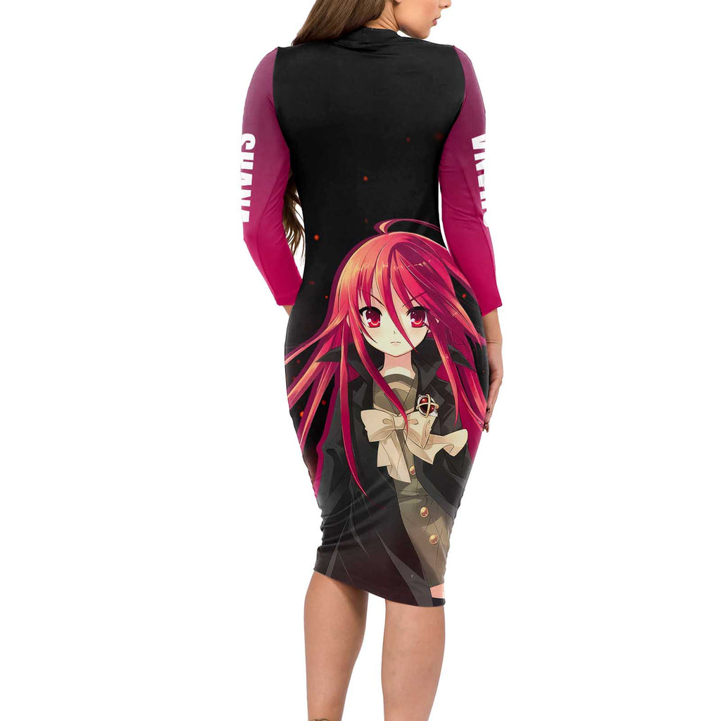 Shana - Shakugan no Shana Long Sleeve Bodycon Dress Anime Style