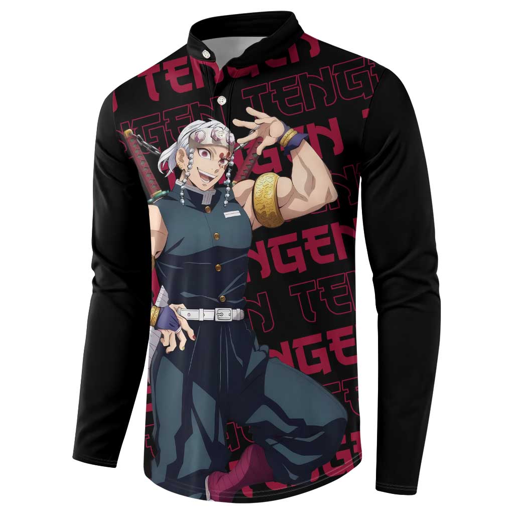 Tengen Uzui - Demon Slayer Button Sweatshirt Anime Style
