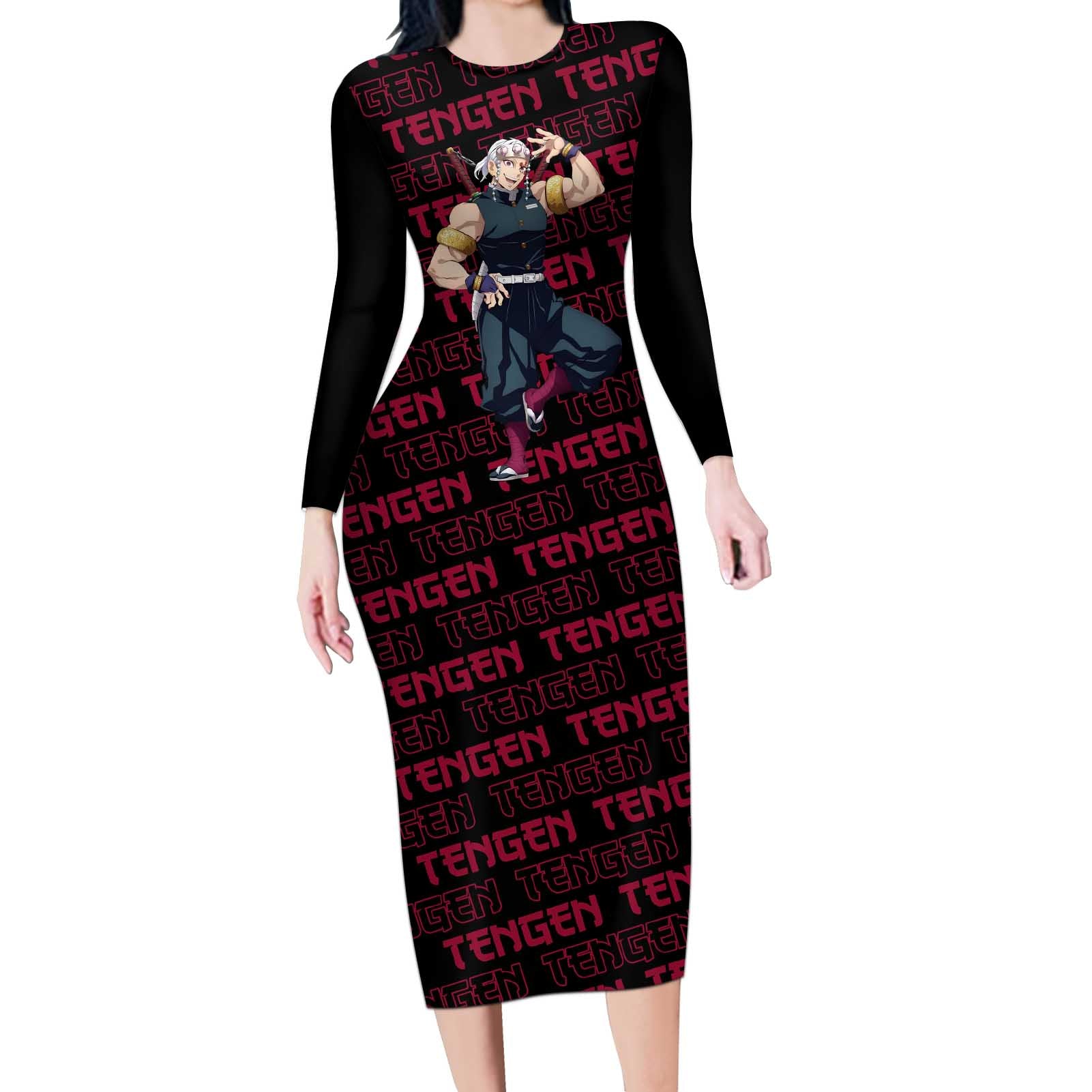 Tengen Uzui - Demon Slayer Long Sleeve Bodycon Dress Anime Style