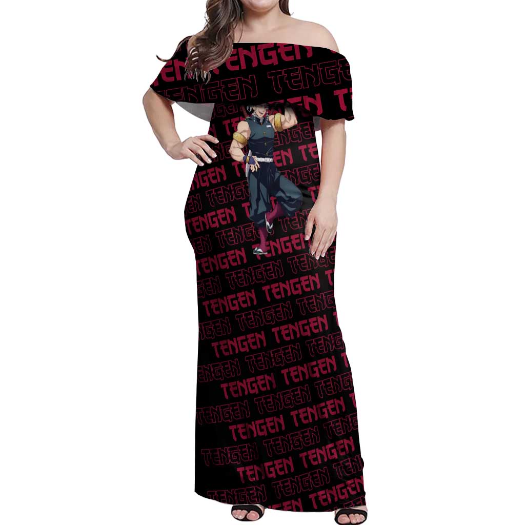 Tengen Uzui - Demon Slayer Off Shoulder Maxi Dress Anime Style