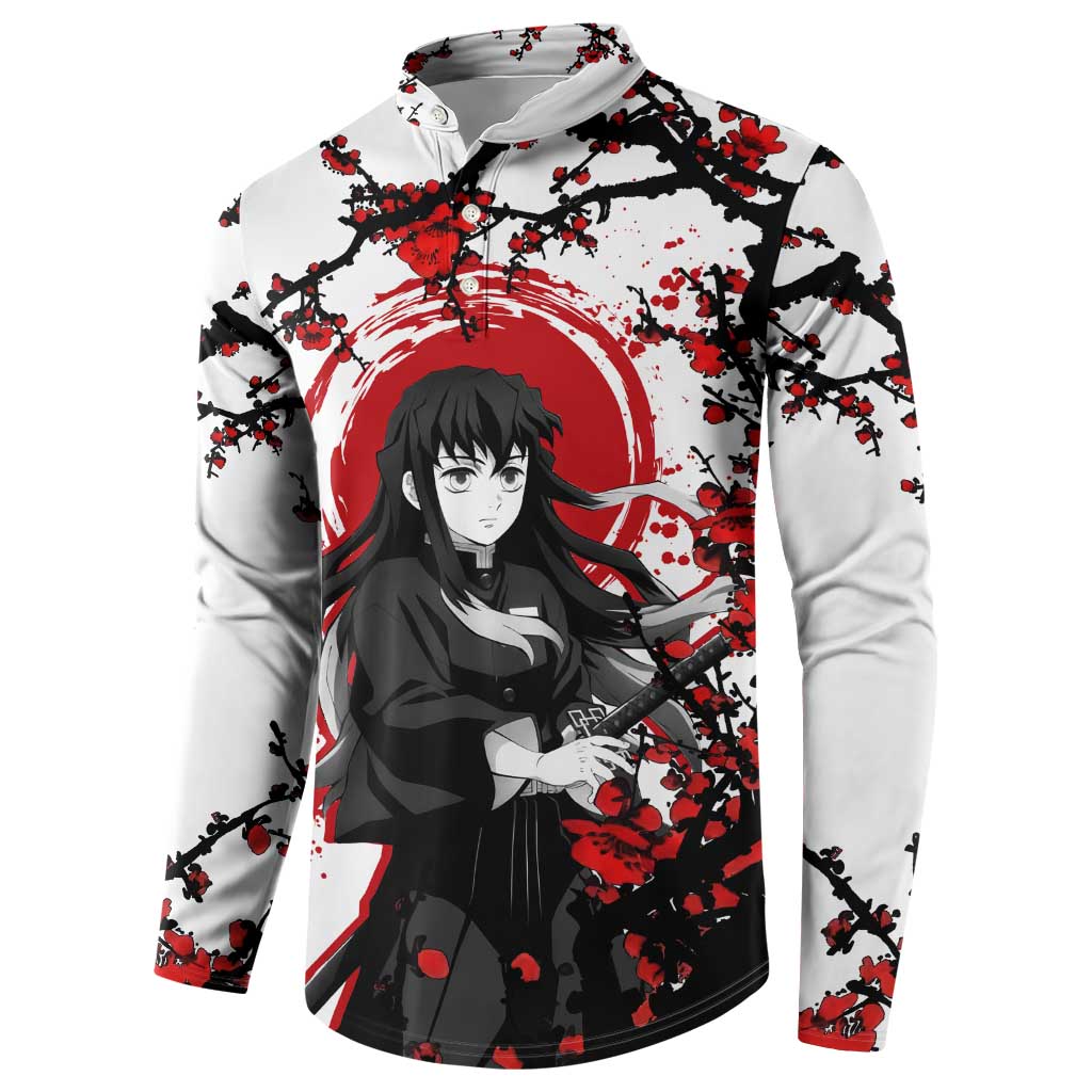 Muichiro Tokito - Demon Slayer Button Sweatshirt Anime Japan Style
