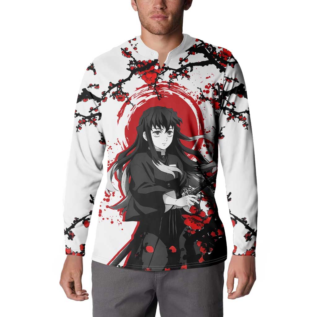 Muichiro Tokito - Demon Slayer Button Sweatshirt Anime Japan Style