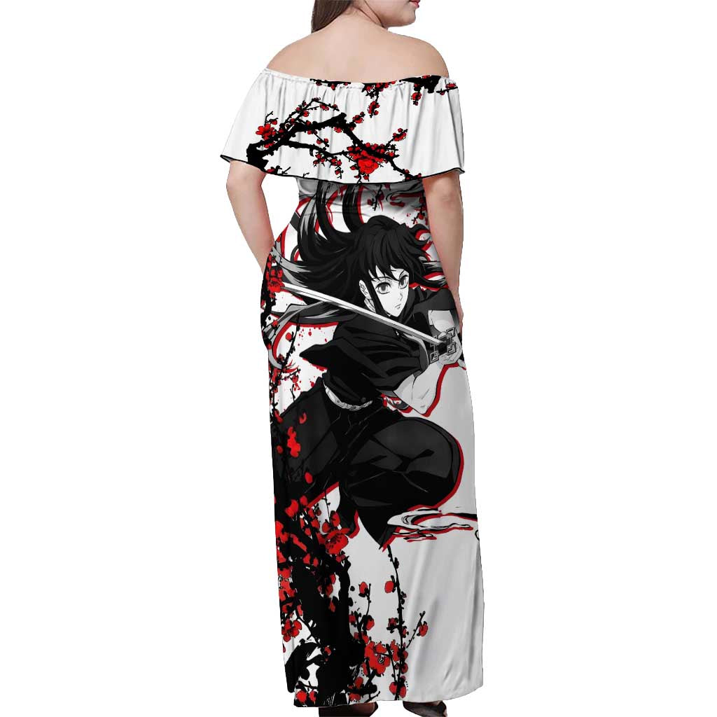 Muichiro Tokito - Demon Slayer Off Shoulder Maxi Dress Anime Japan Style