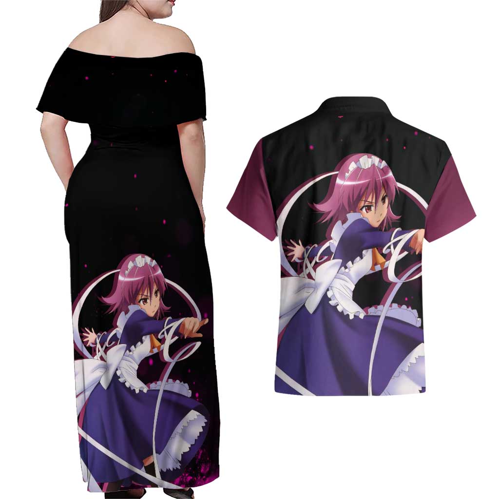 Wilhelmina Carmel - Shakugan no Shana Couples Matching Off Shoulder Maxi Dress and Hawaiian Shirt Anime Style