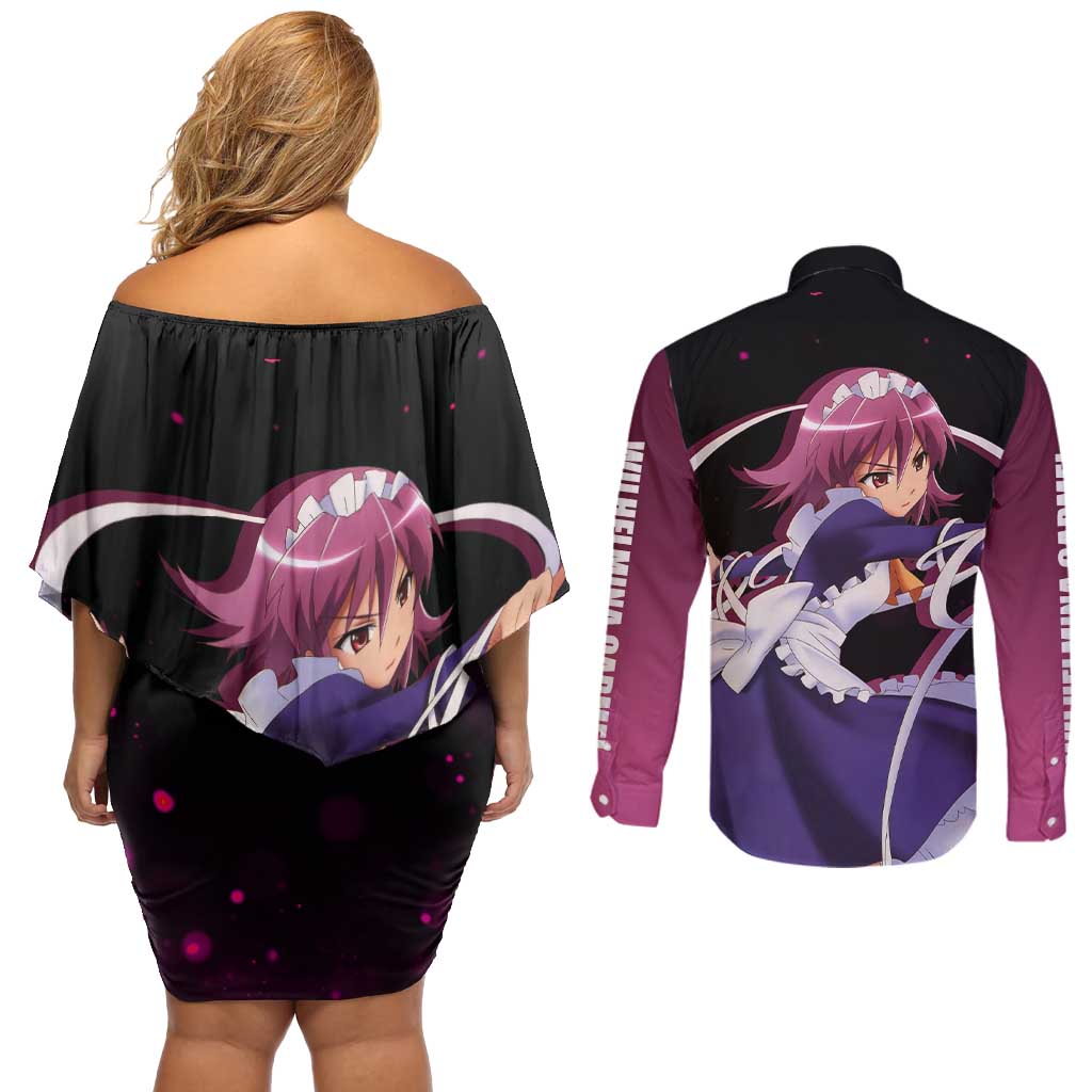 Wilhelmina Carmel - Shakugan no Shana Couples Matching Off Shoulder Short Dress and Long Sleeve Button Shirt Anime Style