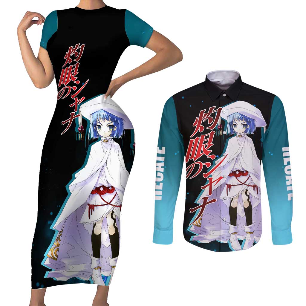 Hecate - Shakugan no Shana Couples Matching Short Sleeve Bodycon Dress and Long Sleeve Button Shirt Anime Style