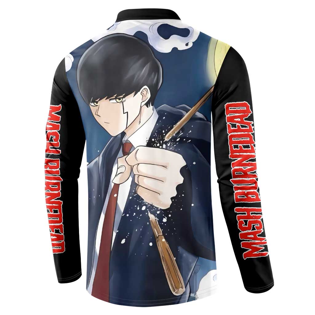 Mash Burnedead - Magic And Muscles Button Sweatshirt Anime Style