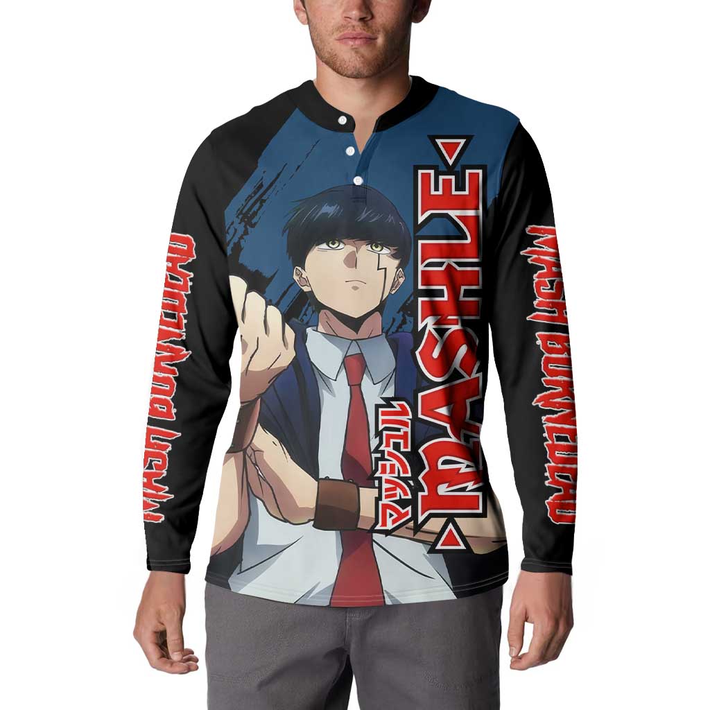 Mash Burnedead - Magic And Muscles Button Sweatshirt Anime Style