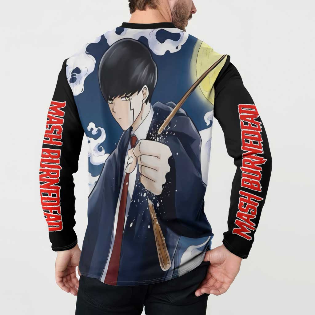 Mash Burnedead - Magic And Muscles Button Sweatshirt Anime Style