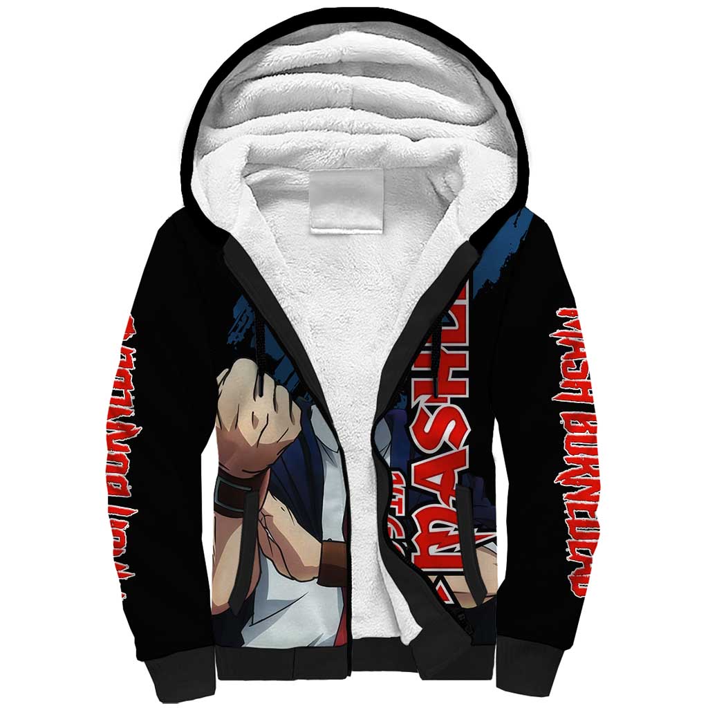 Mash Burnedead - Magic And Muscles Sherpa Hoodie Anime Style