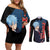Lance Crown - Magic And Muscles Couples Matching Off Shoulder Short Dress and Long Sleeve Button Shirt Anime Style