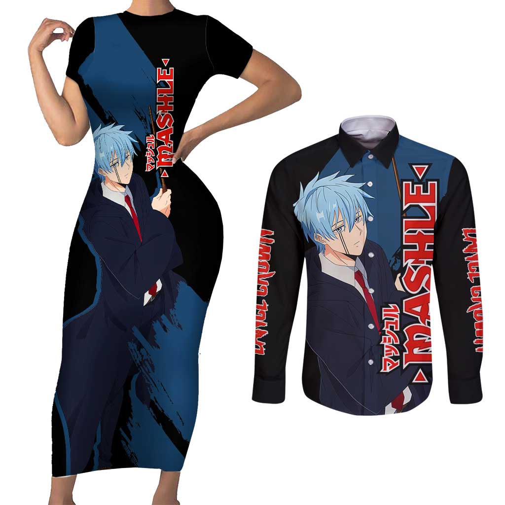 Lance Crown - Magic And Muscles Couples Matching Short Sleeve Bodycon Dress and Long Sleeve Button Shirt Anime Style