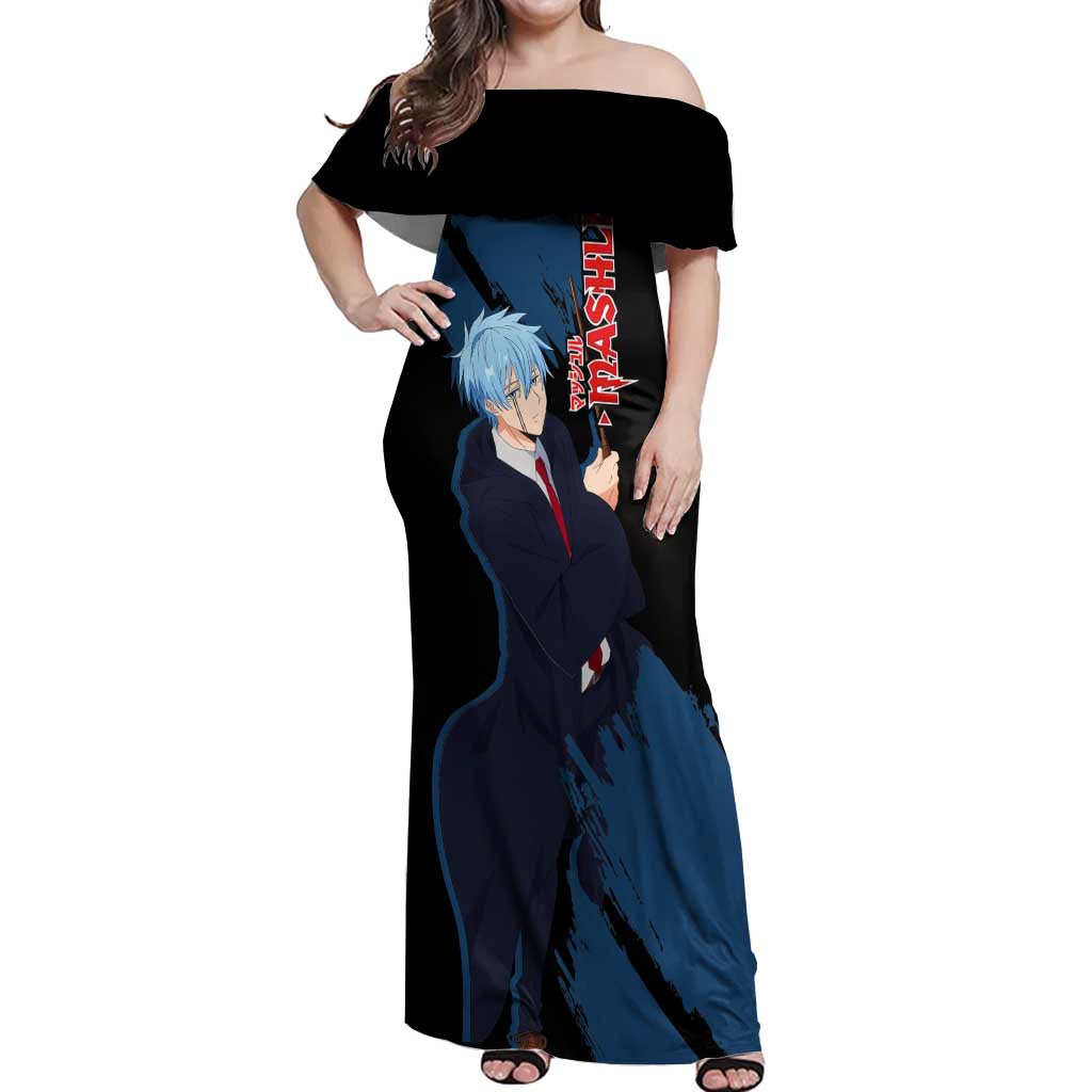 Lance Crown - Magic And Muscles Off Shoulder Maxi Dress Anime Style