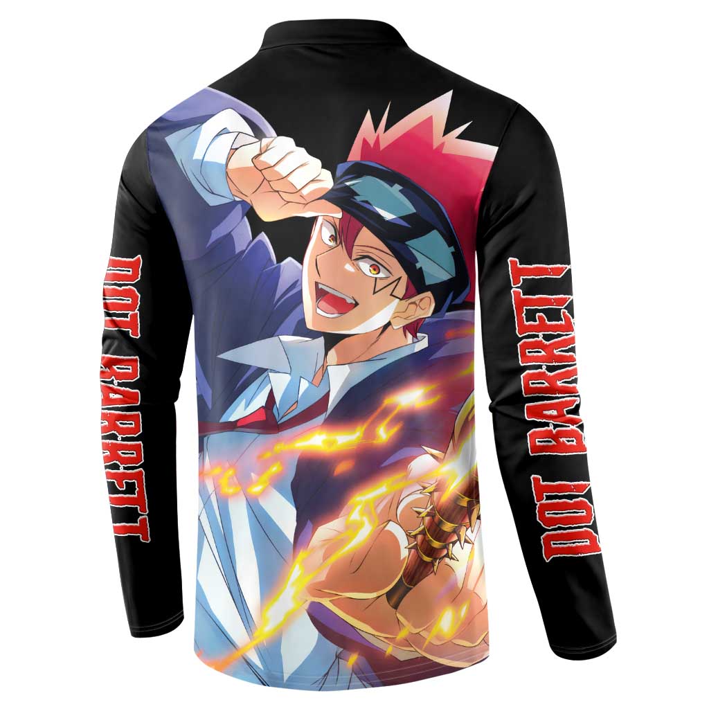 Dot Barrett - Magic And Muscles Button Sweatshirt Anime Style