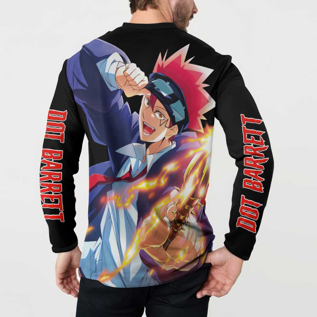 Dot Barrett - Magic And Muscles Button Sweatshirt Anime Style