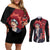 Dot Barrett - Magic And Muscles Couples Matching Off Shoulder Short Dress and Long Sleeve Button Shirt Anime Style