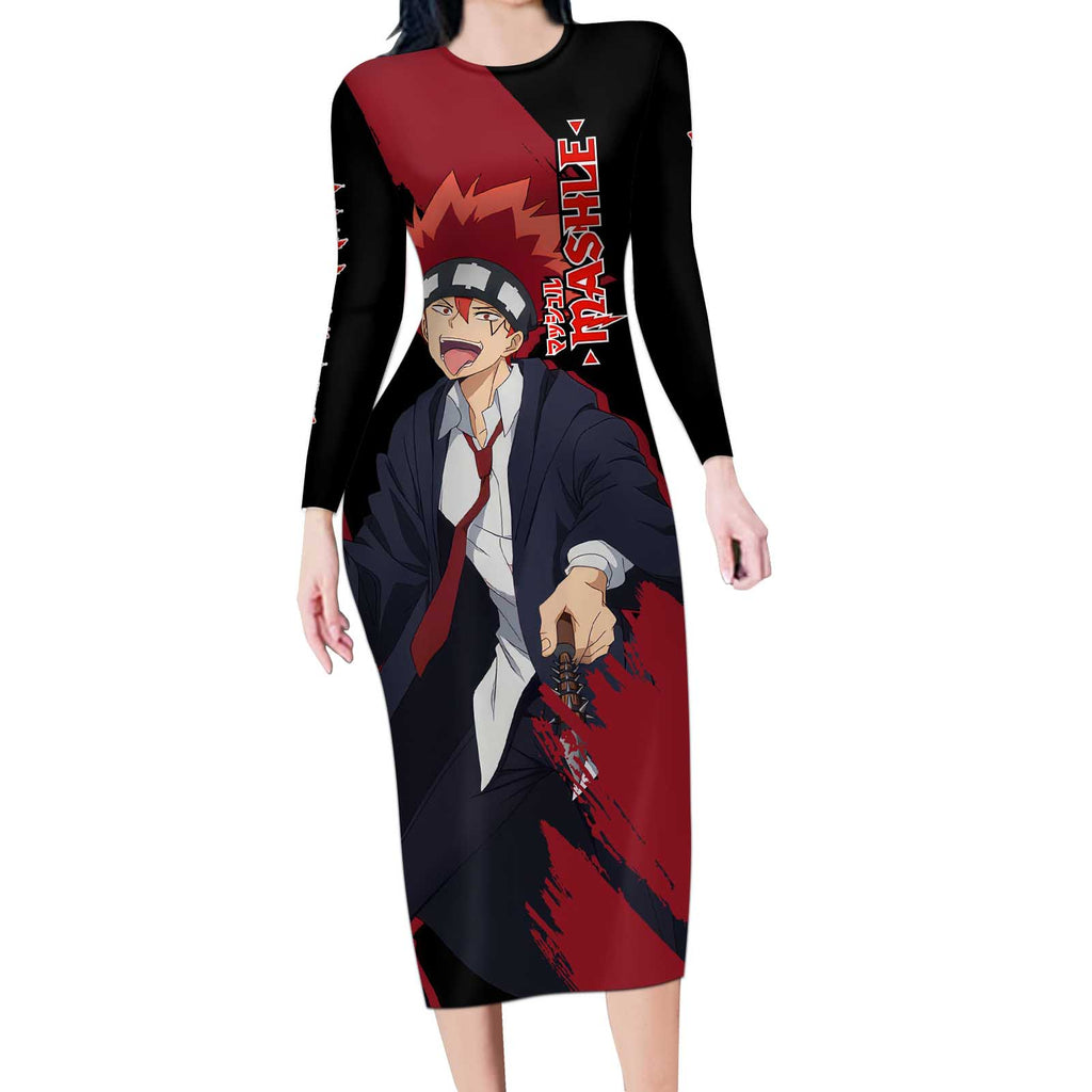 Dot Barrett - Magic And Muscles Long Sleeve Bodycon Dress Anime Style