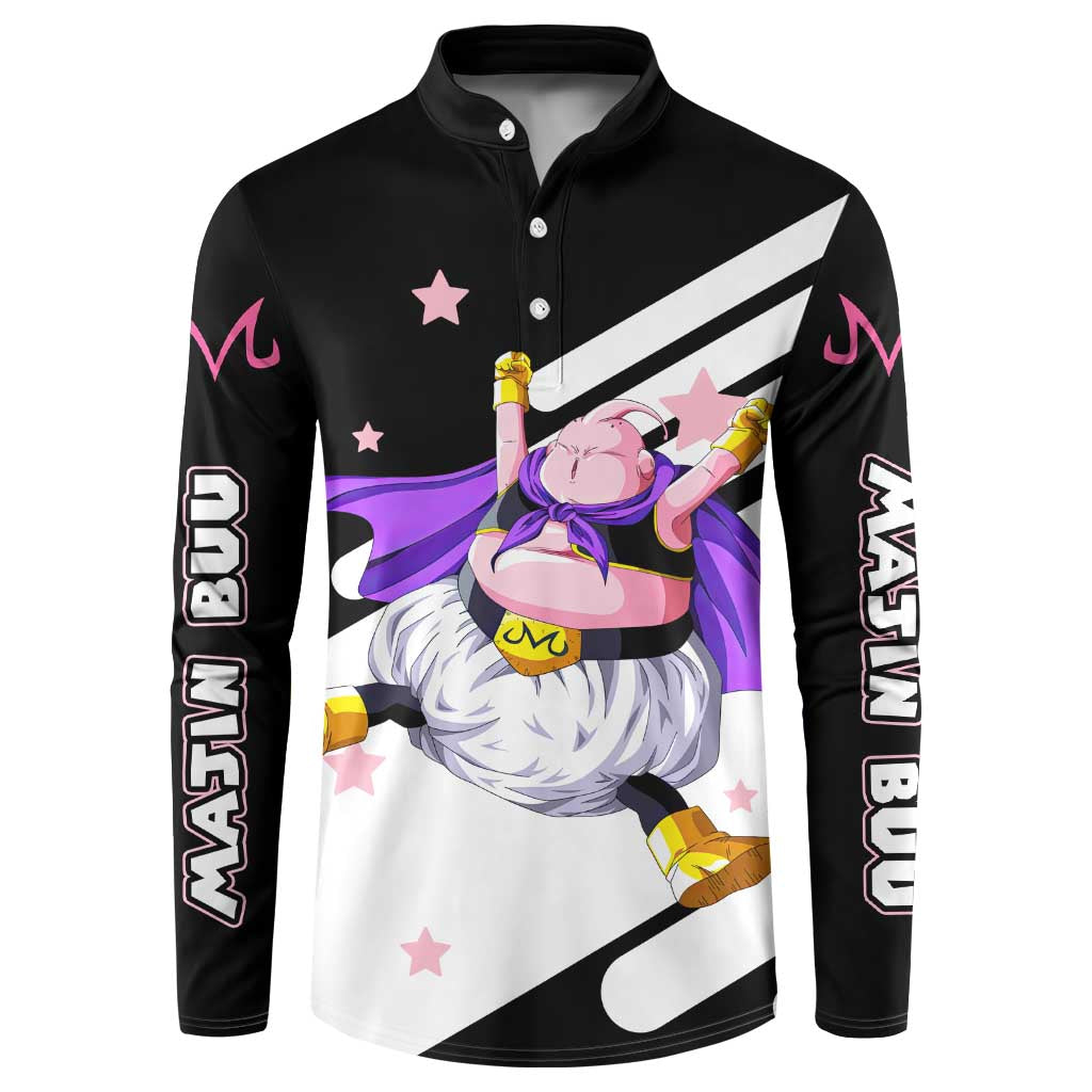 Fat Majin Buu - Dragon Ball Button Sweatshirt Anime Style