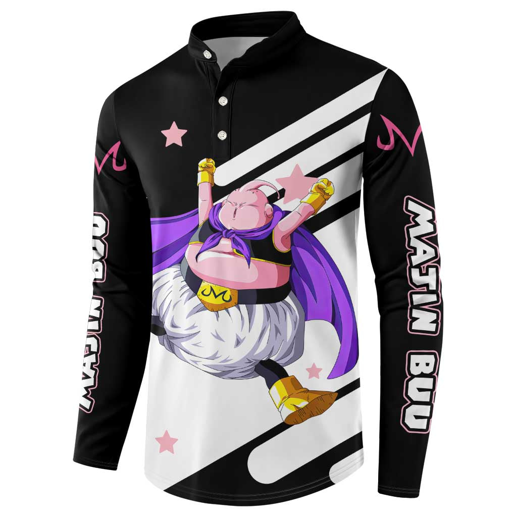 Fat Majin Buu - Dragon Ball Button Sweatshirt Anime Style